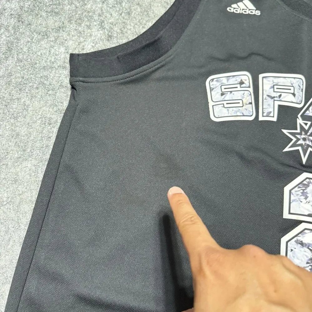 Kawhi Leonard San Antonio Spurs Jersey XL Adidas Diamond Pattern Black